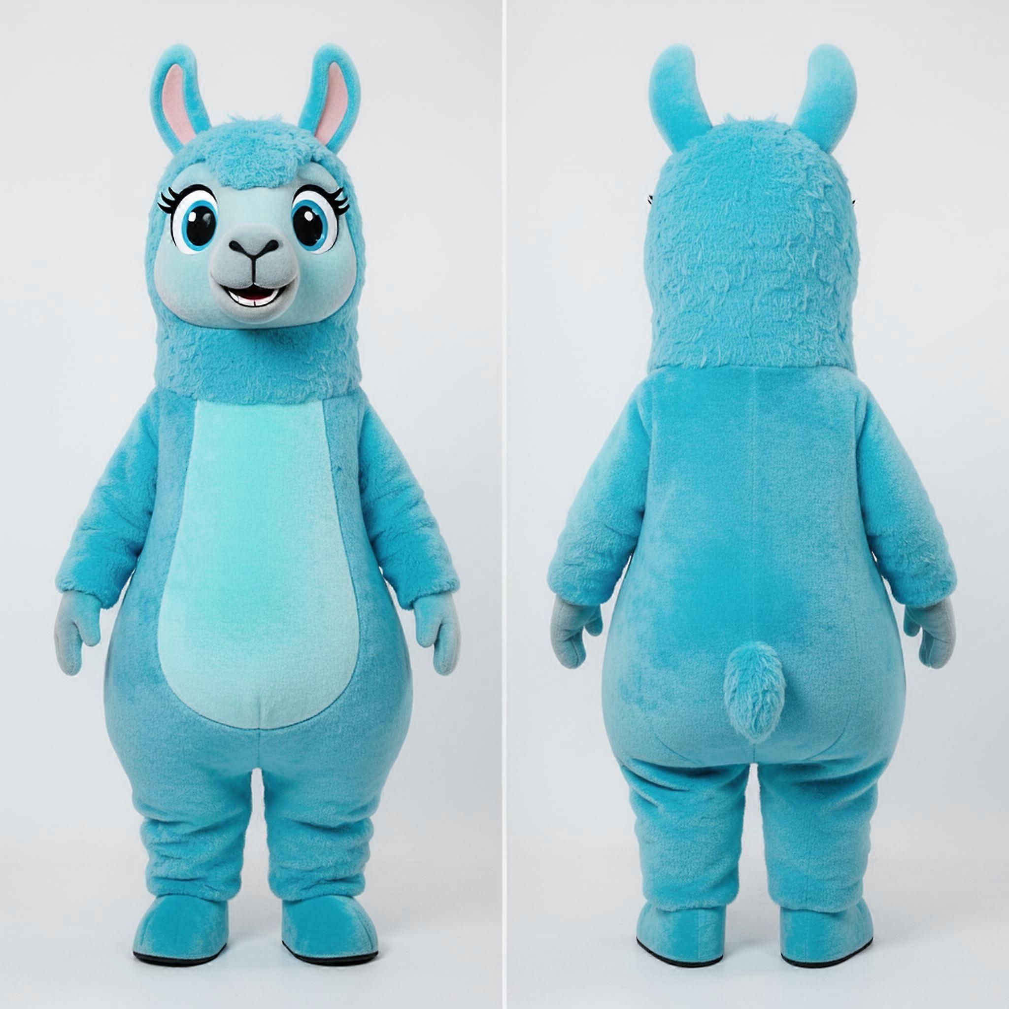 MASTICOT Cyan Cartoon Llama Mascot