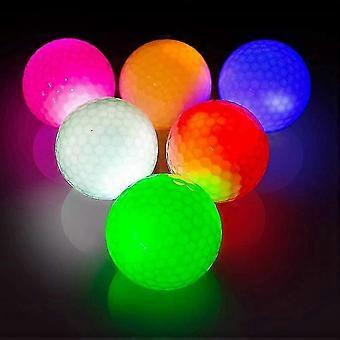 6 Pcs LED Glow Golf Balls, Night Glow, Impact Activated, 8 Min Constant On, Multi Colors