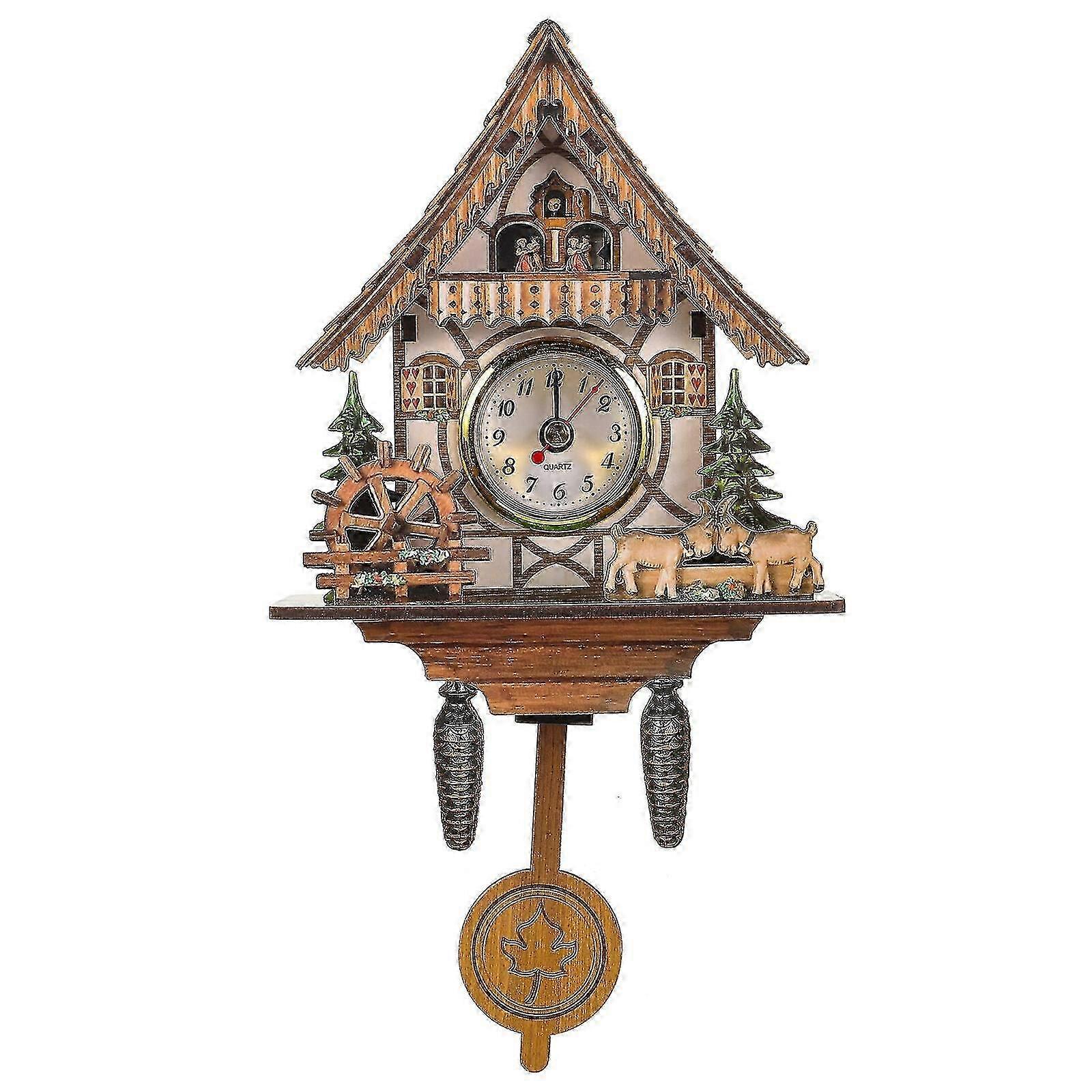 Cuckoo Clock Wall Clock Handcrafted Traditional Clock Retro Bird House Clock