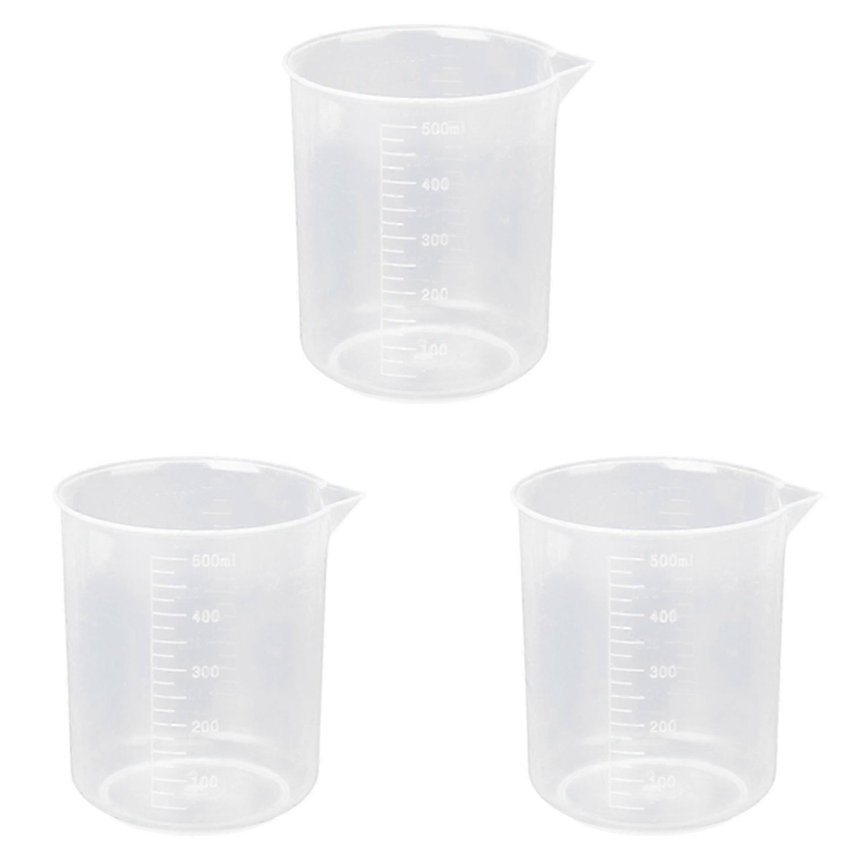 3X 500Ml Graduated Beaker Transparent