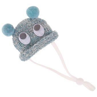 Blue Pet Small Animal Hat for Dress Up Knitted Hamster Hat