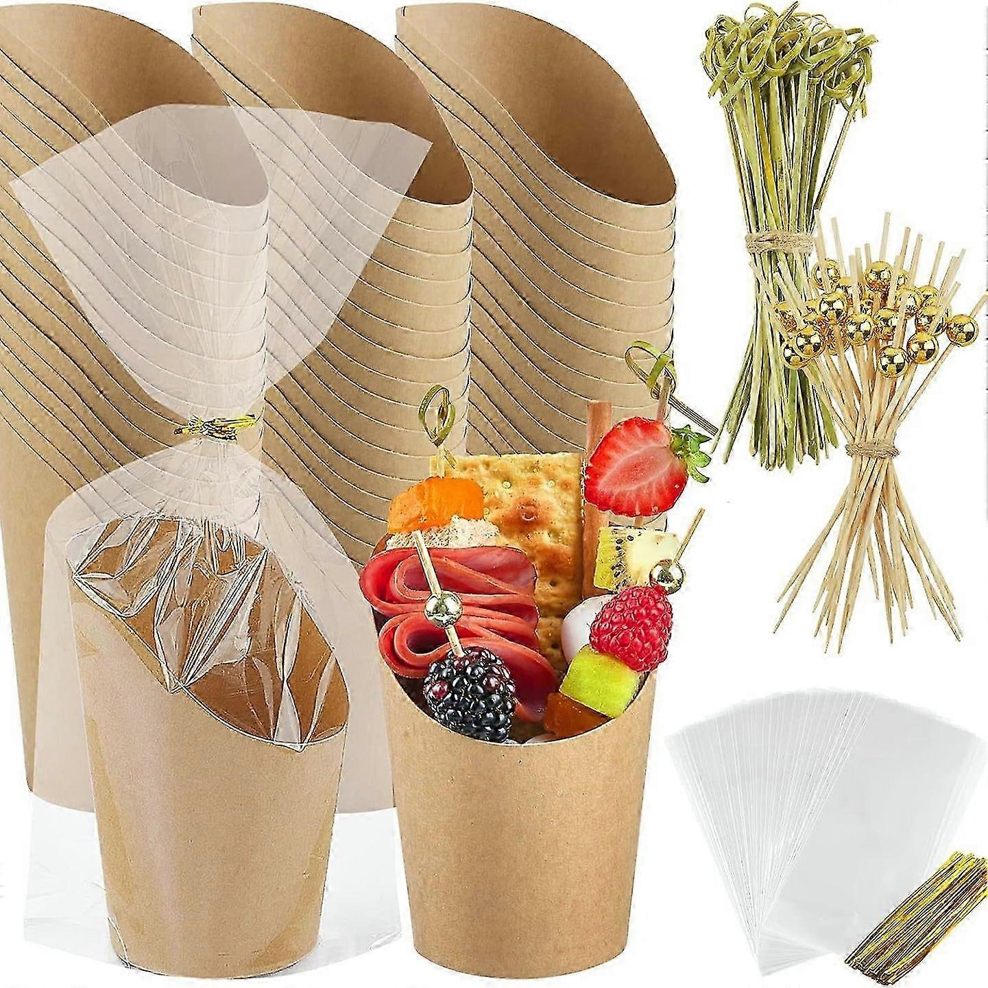 Slanted 14oz Kraft Chip Cups