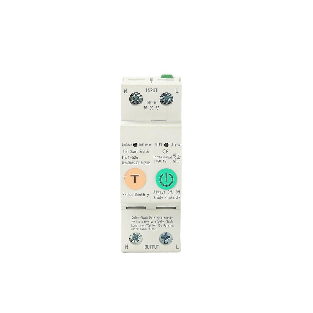 Wifi Metering 2p 63a Smart Air Switch Mobile Phone Remote Control Circuit Breaker Automatic Reclosing Leakage Protection Switch
