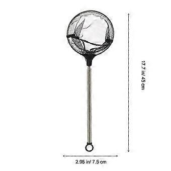 Telescopic Fishing Landing Net, Stainless Steel Cotton, Catch and Release, Portable, Black, 7.5cm Diameter, Corrosion Resistant, Compact Size