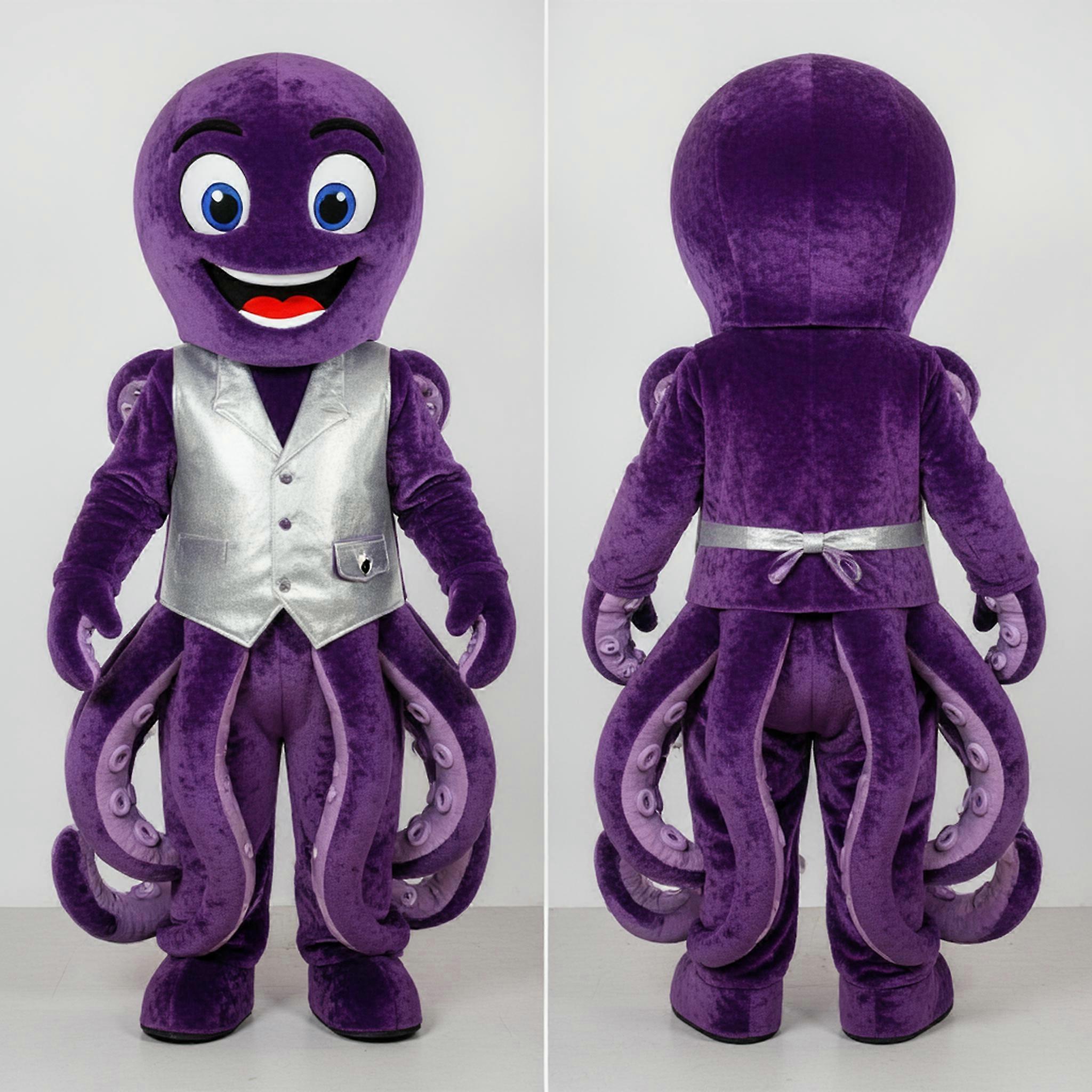 MASTICOT Deep Violet Cartoon Kraken Mascot