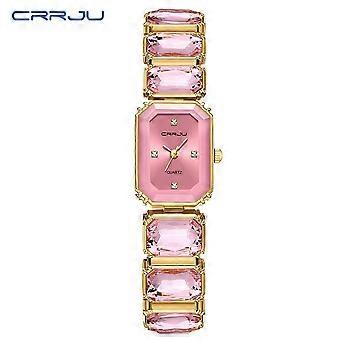 CRRJU 5050 Women's watch bracelet with diamonds fashion gold watch