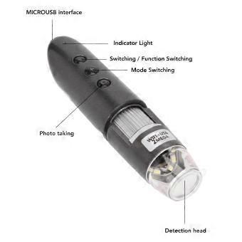 200X Förstoring Hud Hår Hårbotten Detektor 2MP Wifi USB High Definition Digital Mikroskop Hud Analysator Silvergrå