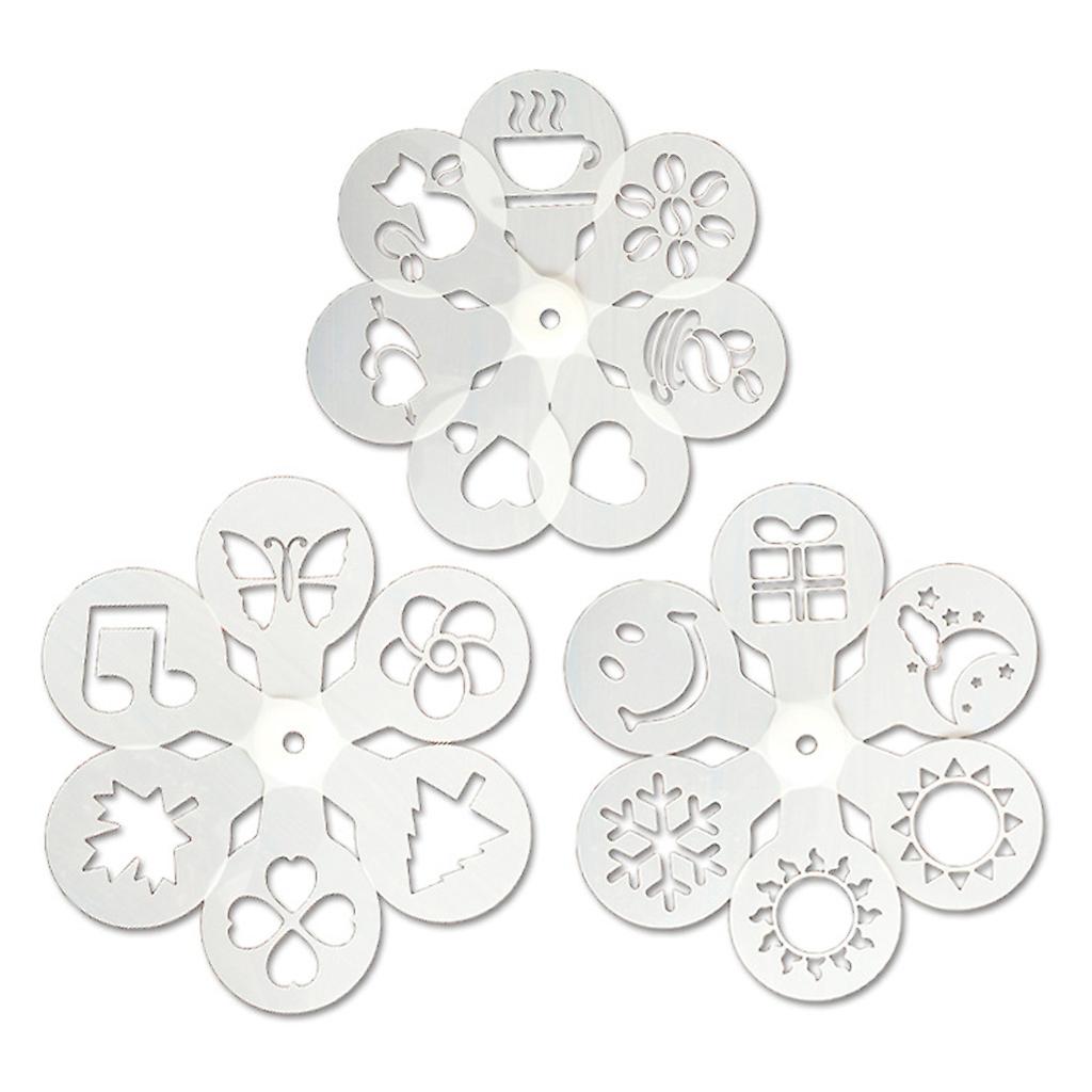 19Pcs Coffee Decorating Stencils Latte Art Mold Drawing Template Cake DIY Tools