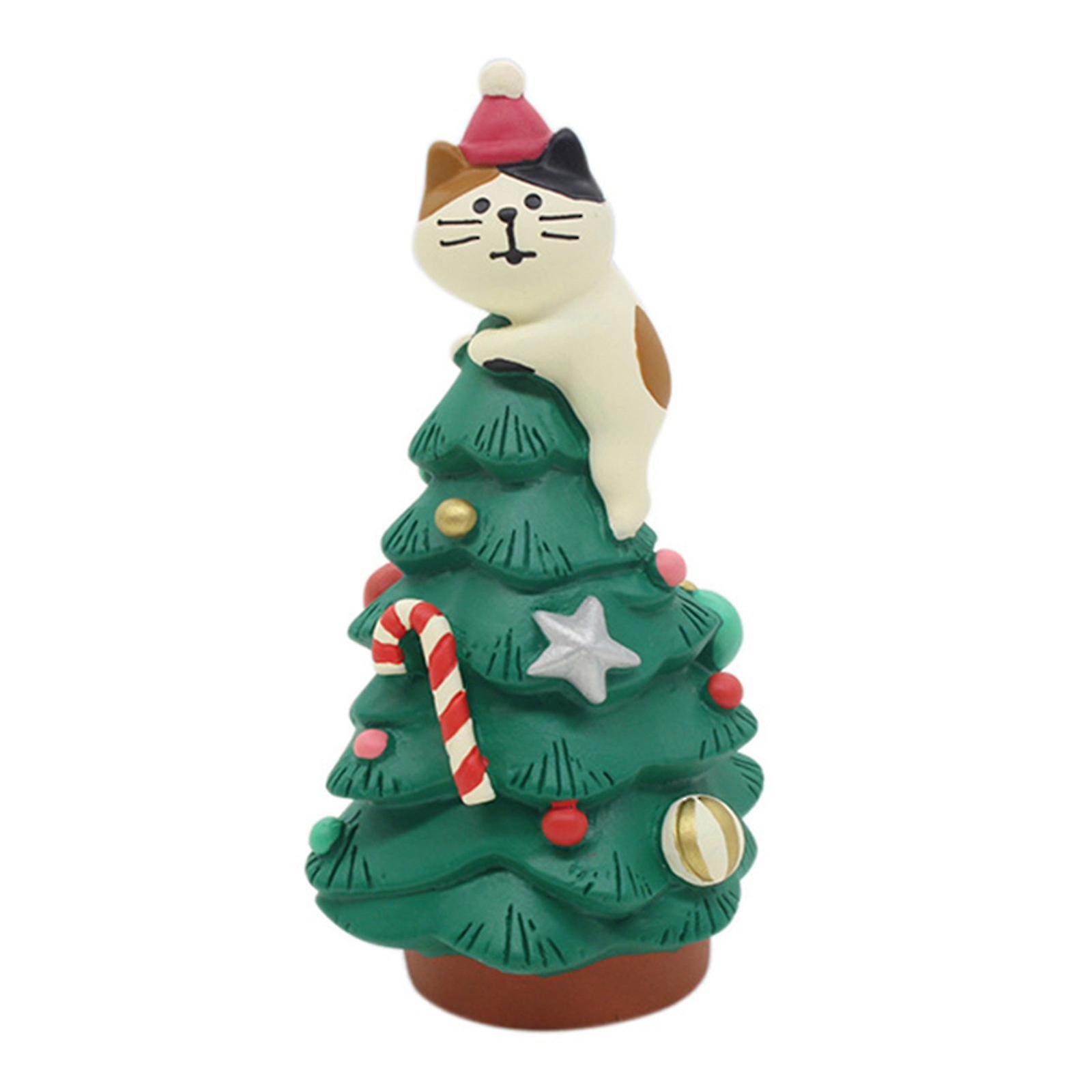 Durable Christmas Pattern Resin Desktop Ornament Miniature Scene