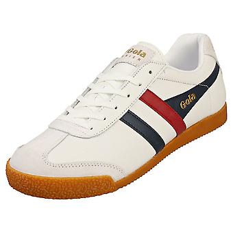 Gola Harrier Mens Casual Trainers in White Navy Red