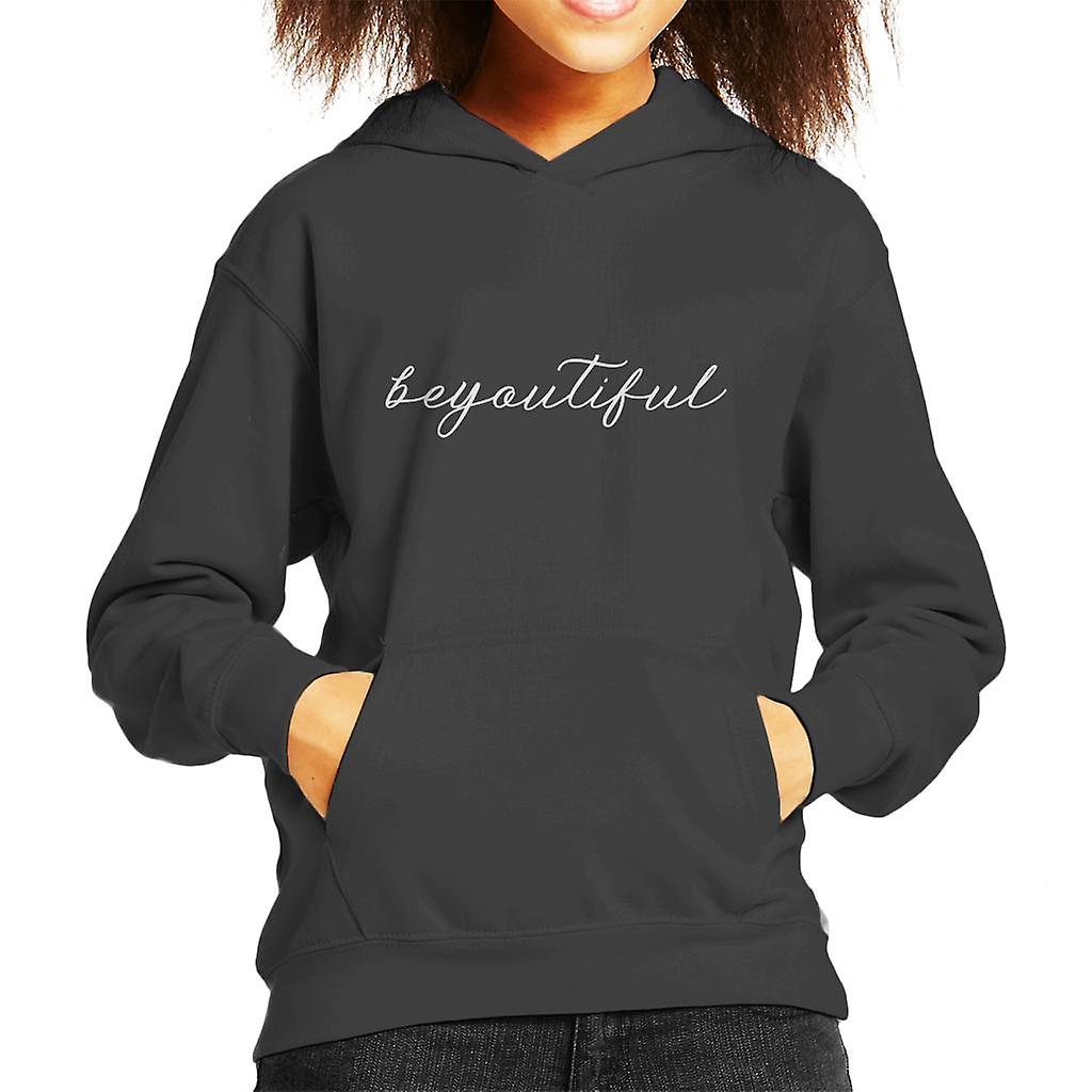 Beyoutiful Script Slogan Kid de Hooded Sweatshirt
