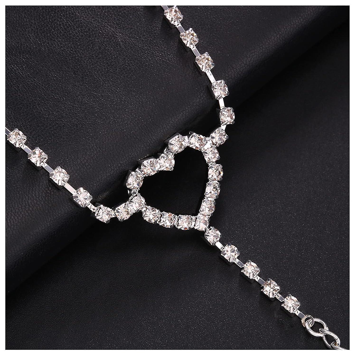 Chaîne De Taille Strass Argent Cerise - Bijou Corps Boho Pour Femmes, Fête, Plage, Discothèque