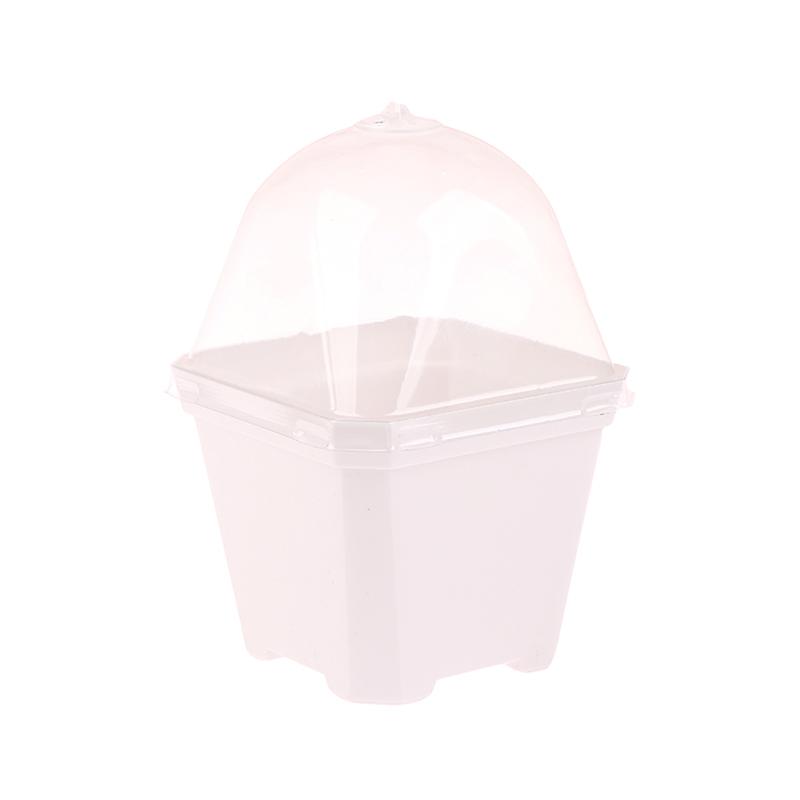 1pc Mini Square Flower Pots Planters Grow Pot With Lids Plastic Nursery Pot