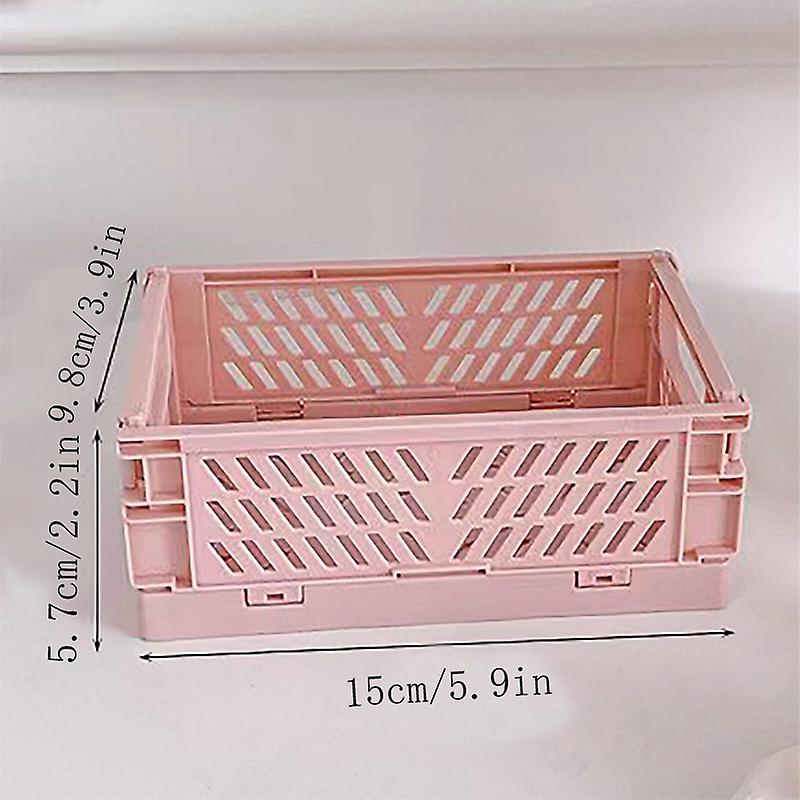 2 Pcs Mini Collapsible Storage Plastic Crates/Stackable Storage ...