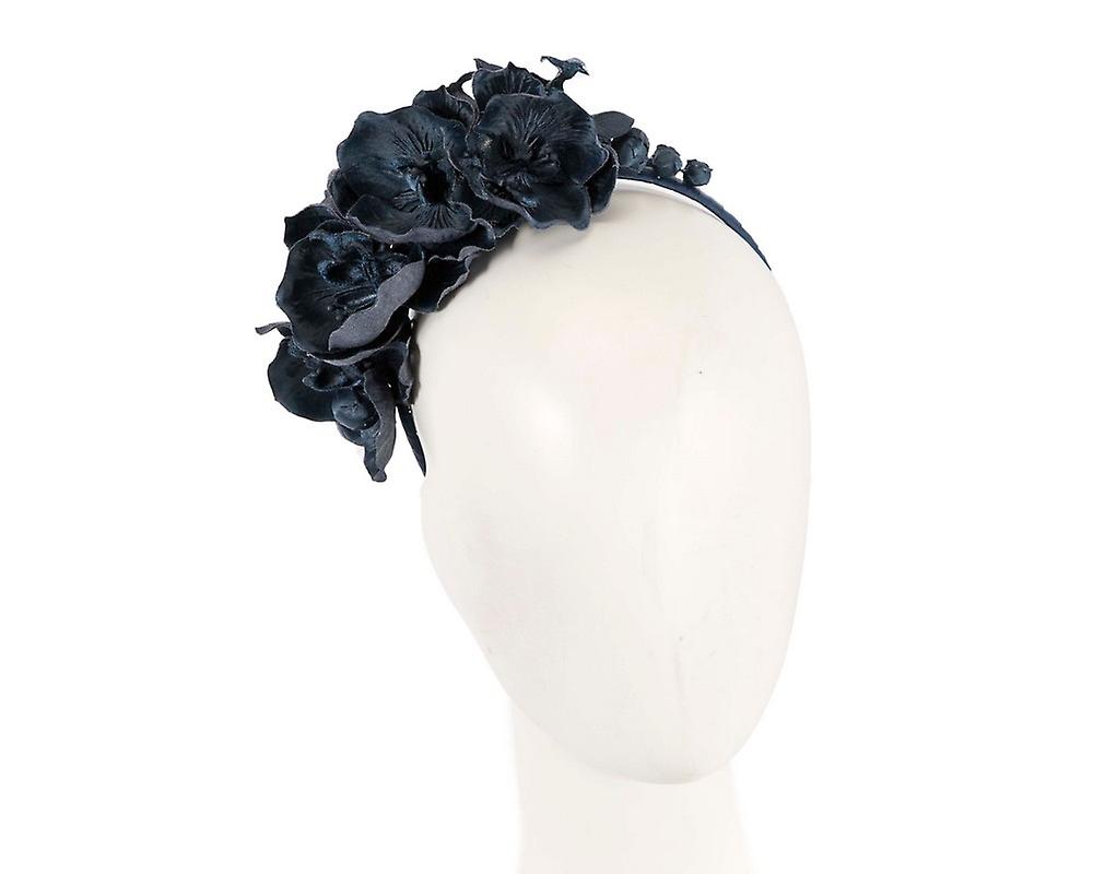 Navy orchid flower hеаdbаnd fascinator J415N