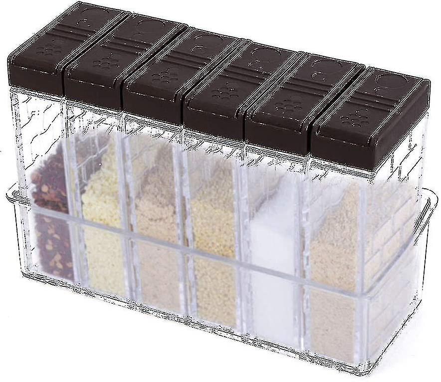 Plastic Spice Jars, Transparent Seasoning Box, Condiment Storage Container With