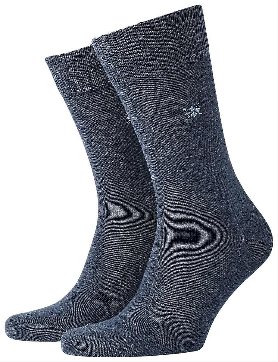 Burlington Leeds Socks - Dark Blue Melange