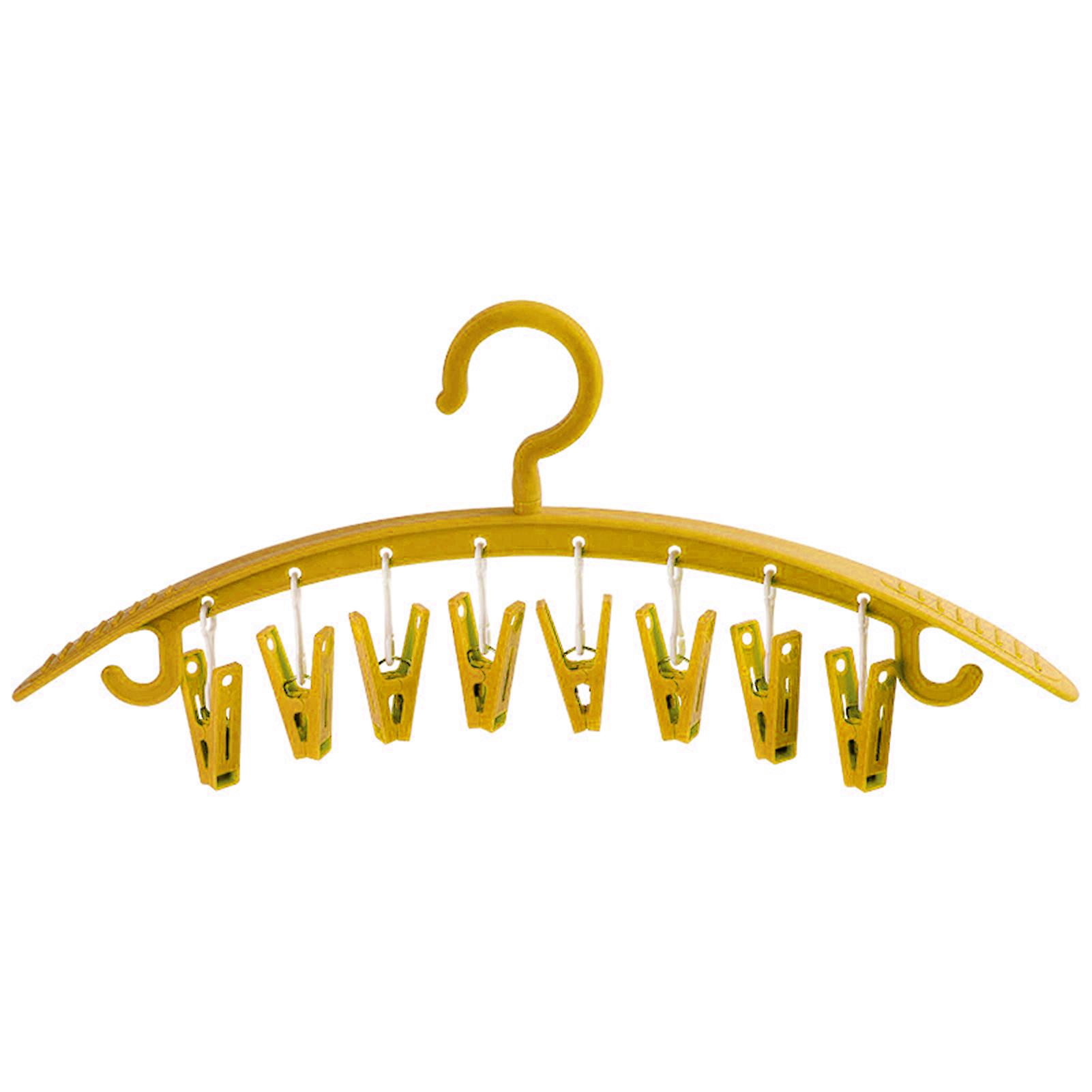 Plastic Clothes Hanger With Clip Antiskid Pants Rack Traceless Coat Sock Hanger
