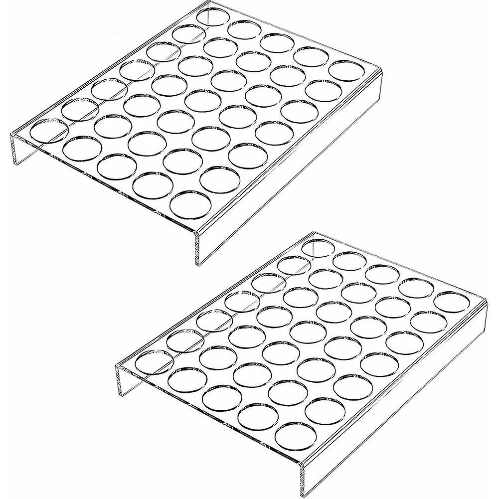 2 Packung mit 35 Schlitzen flache Arbeitsplatte Kaffeepadhalter K Cup Organizer Tablett Clear Acryl Kaffeepad