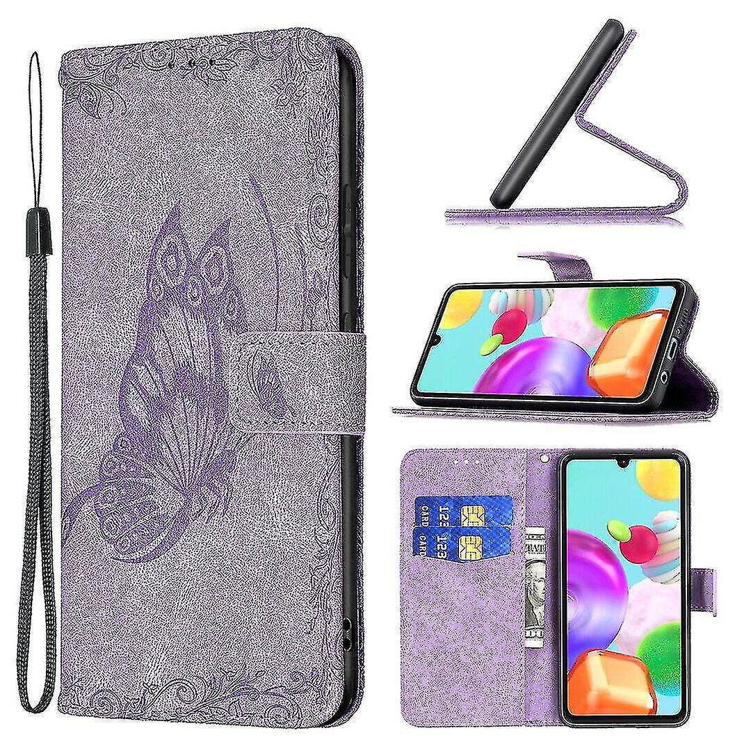 Compatible With Samsung Galaxy A41 Violet Butterfly Mobile Case