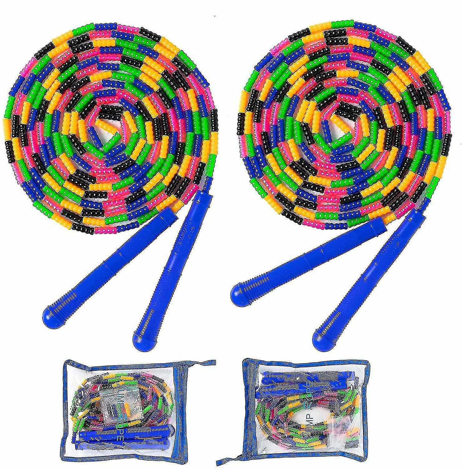 Double Dutch Springseil 16 ft 2 Pack Long Jump Rope Kinder Erwachsene Springseil Soft Beaded Multiperson