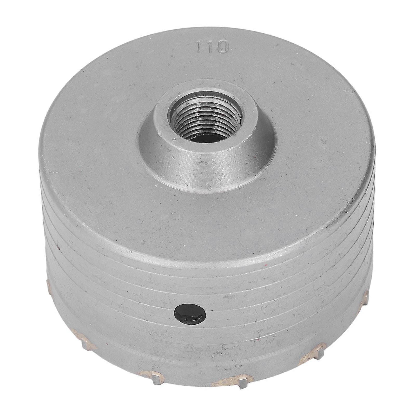 Hollow Hole Opener, Electric Hammer Hole Saw Hollow Cemented Carbide Hole Opener Bit for Cement Concrete 110mm, Incisive Edge and High Hardness