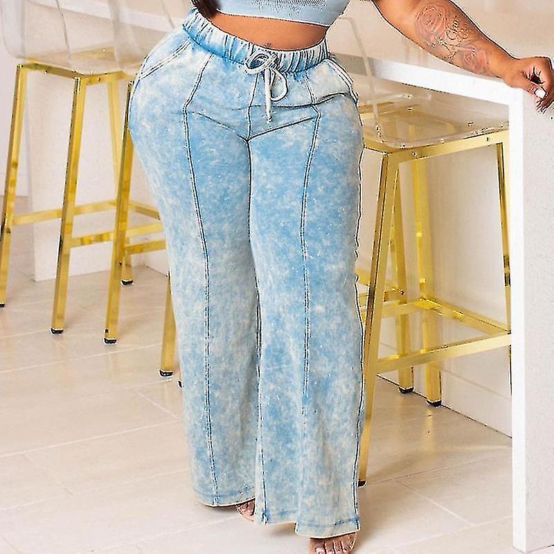 Ladies Elastic Waist Trousers Leisure Daily Wear Bottoms Drawstring Pants