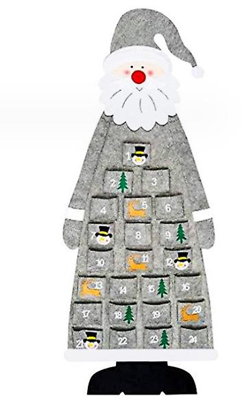 Christmas Advent Calendar 3d Santa Felt Advent Calendar With 24 Pockets Xmas Countdown