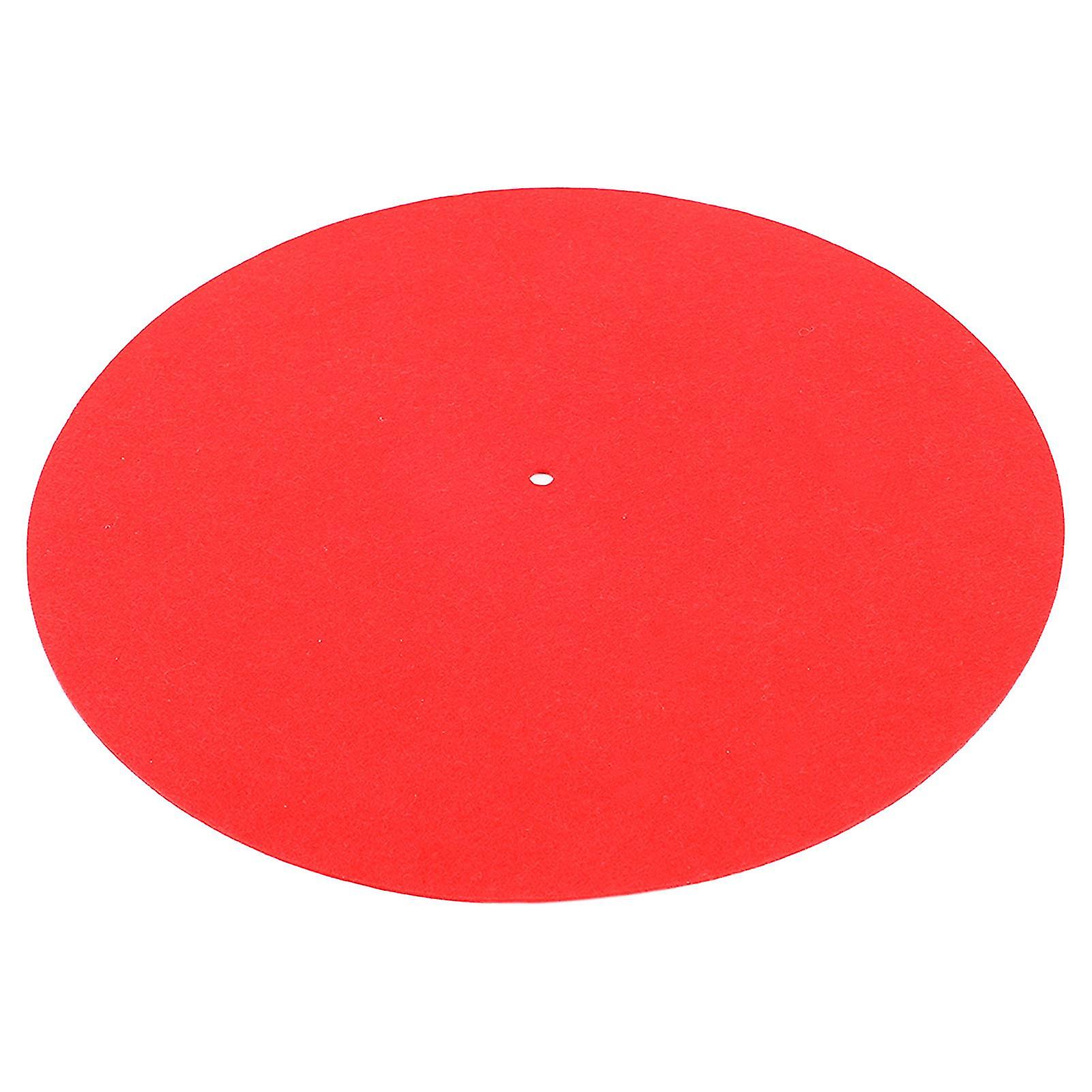 Phonograph Wool Pad Antiskid Shockproof Turntable Red Mat for Record Players 30cm