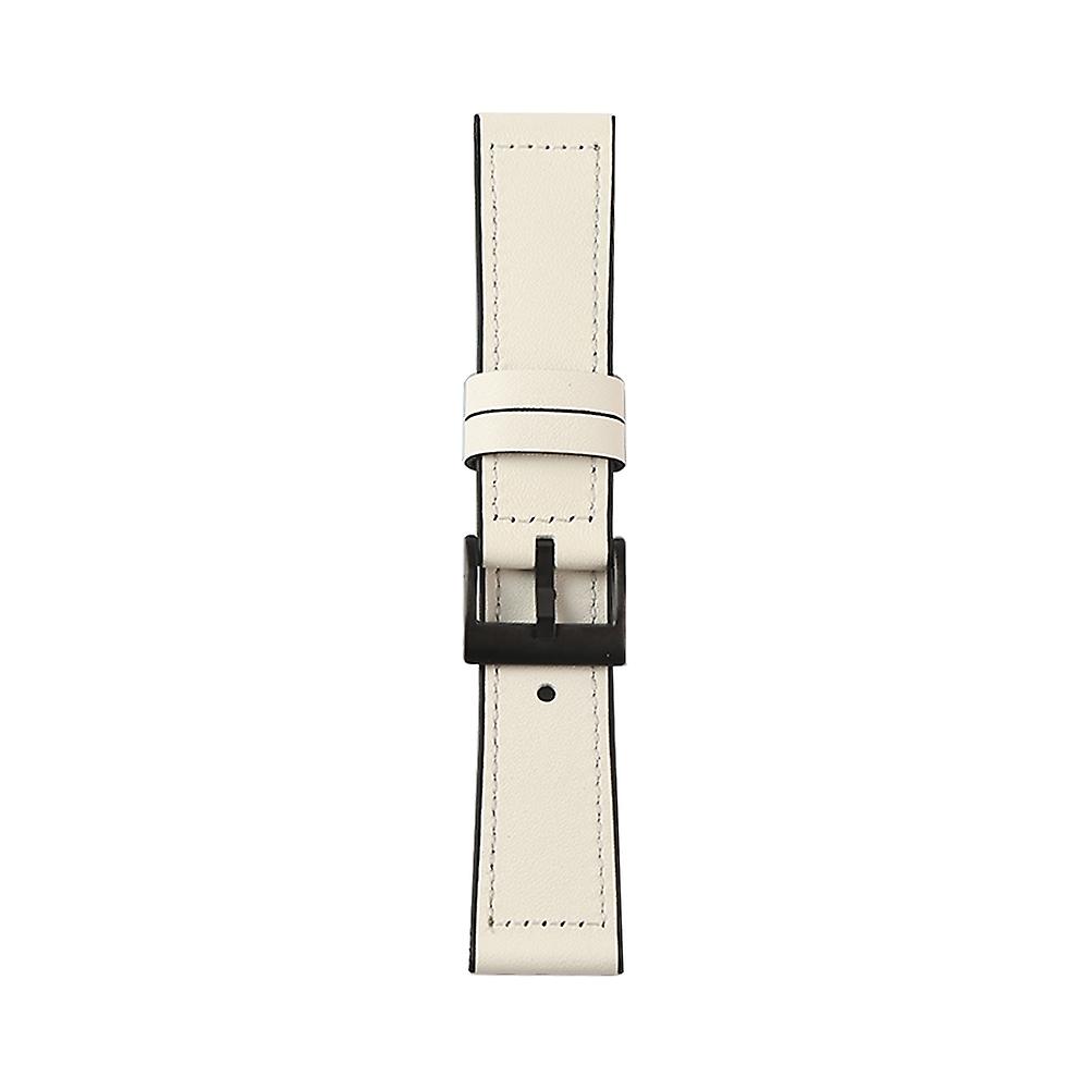 22mm Stitching Decor Leather Coated TPU Watch Band