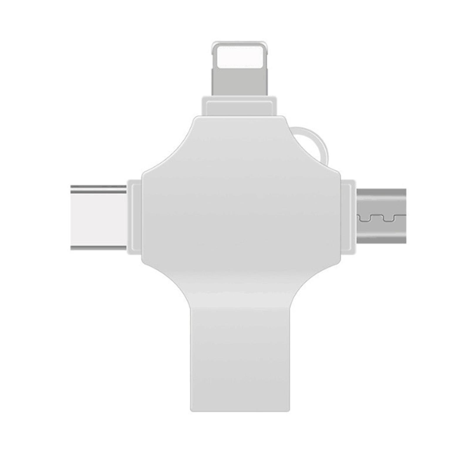 Crossed Shape 4-in-1 USB Flash Drives Plug-and-Play High Speed USB Disk for Phone Laptops