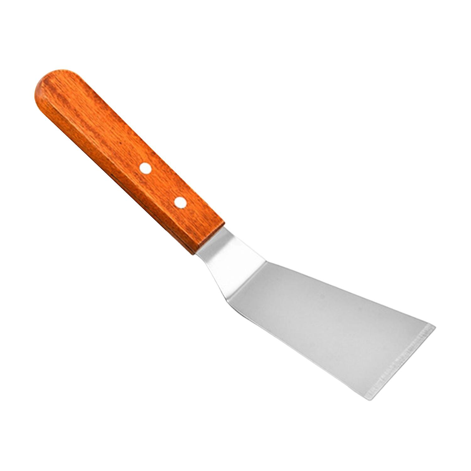 Wooden Handle Frying Spatula Non-stick Cookware Heavy Duty Portable Slotted Spatula Kitchen Gadget