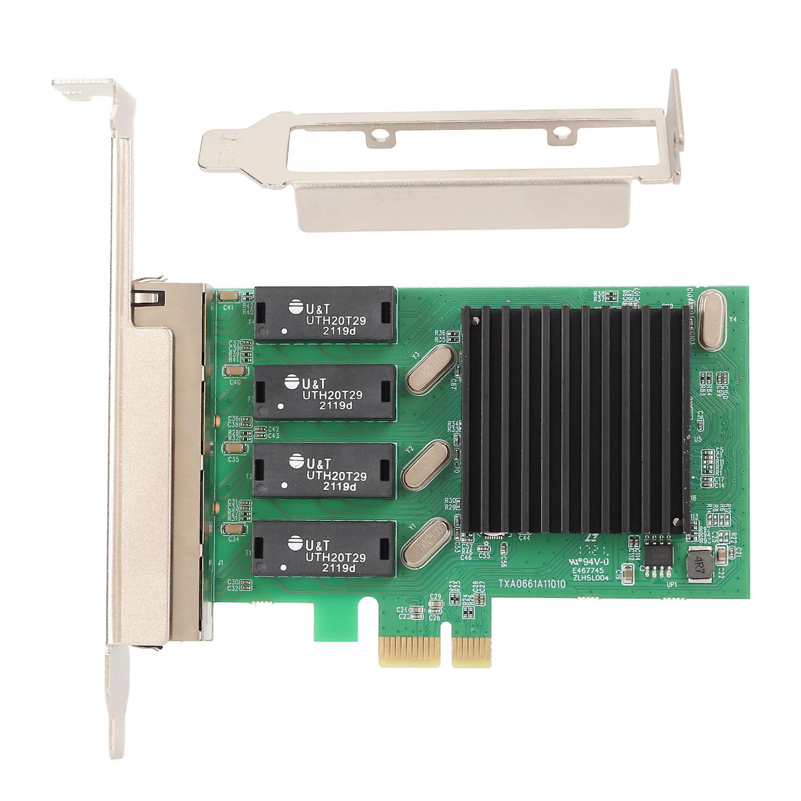PCIe-Netzwerkkarte 4 Port 1000Mbps Übertragung PCI Express 1.1 Gigabit Ethernet-Karte für Server-Desktop-Computer