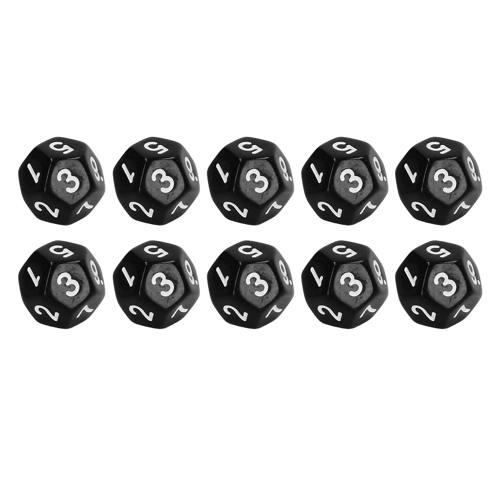 40Pcs 12 Sided Dice Set Polyhedral Dice for Family Party Board Game Pub Club Game Black 