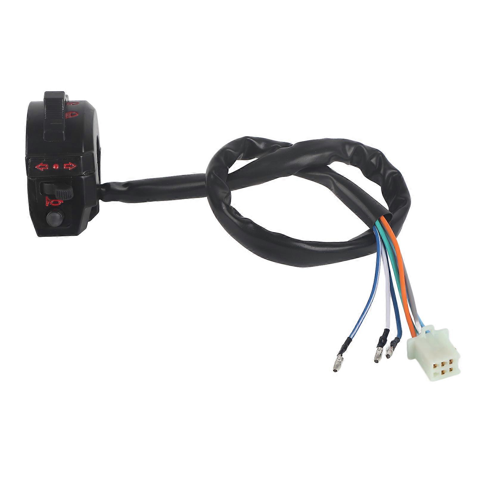 7/8in Motorbike Horn Turn Signal Light Handlebar Control Horn Turn Signal Light Hi/Lo Beam Black New