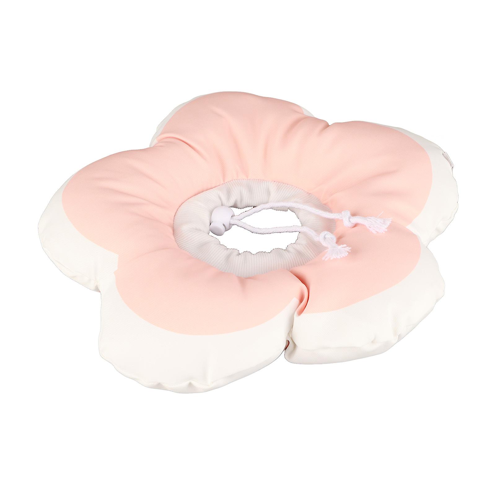 Cat Cone Collar Soft Cute Comfortable Decorative Stop Licking Scratching Cat Neck Cone Champagne M
