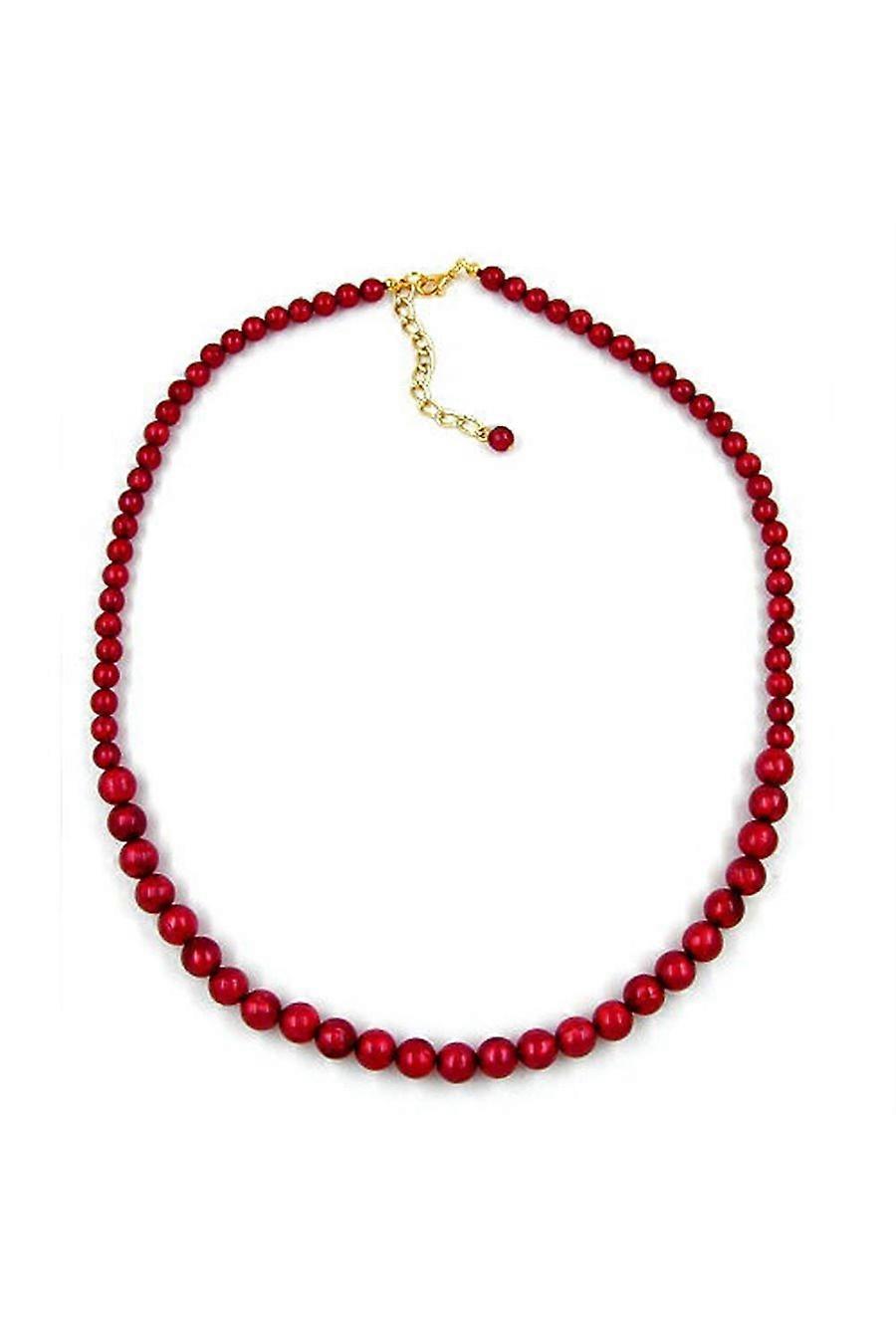 Necklace Beads 6-8mm Wine-red 50cm - Gl00805