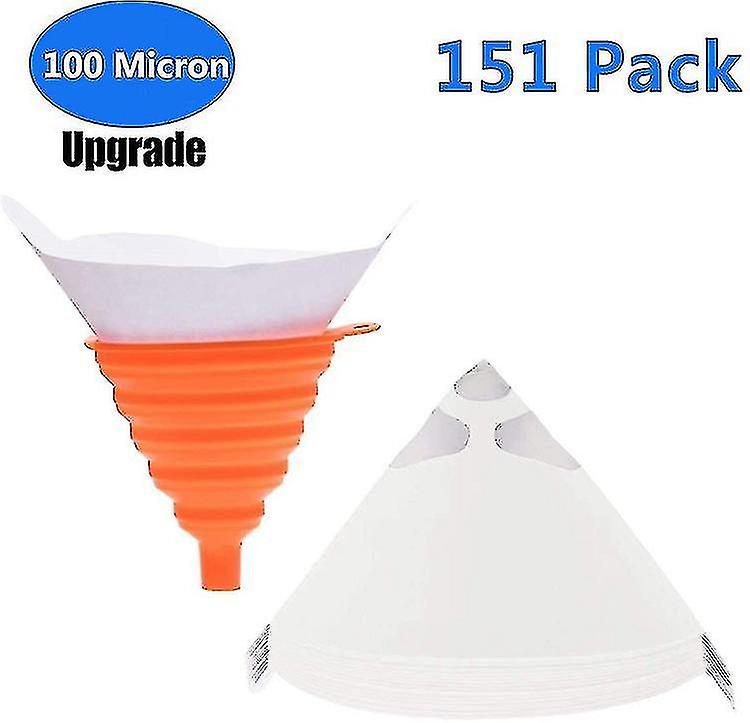 150 Pcs Paint Filters Strainer With 1 Pcs Silicone Funnel