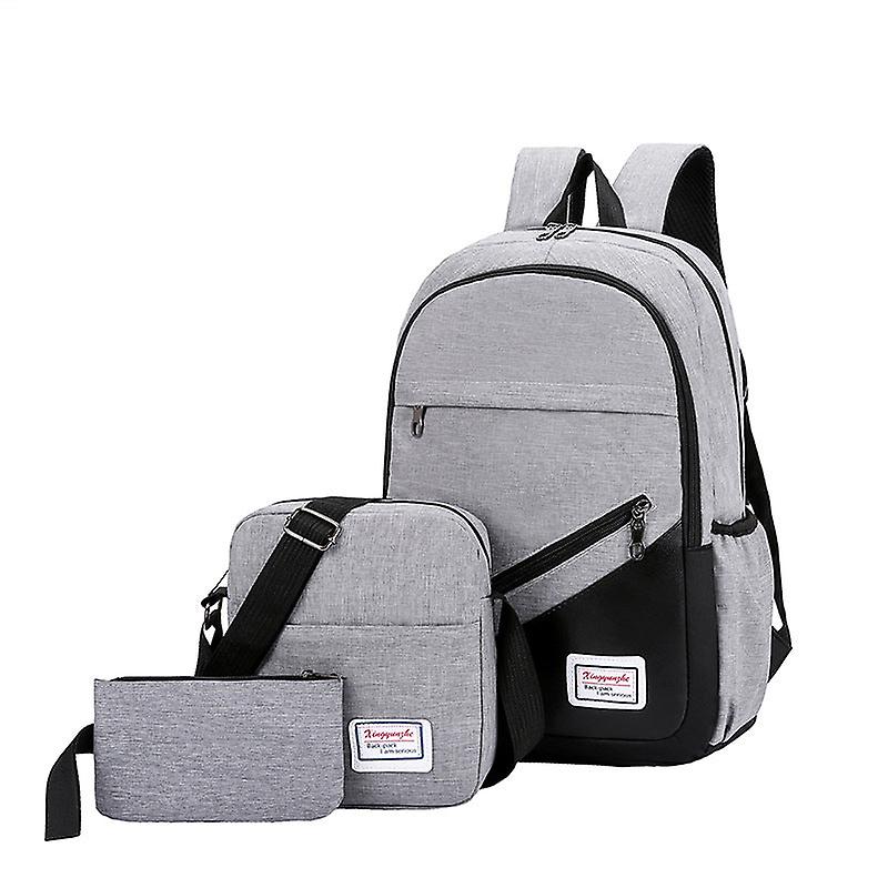 School Student Backpack College Bookbag Travel Bag College Style Neutral Solid Color Polyester