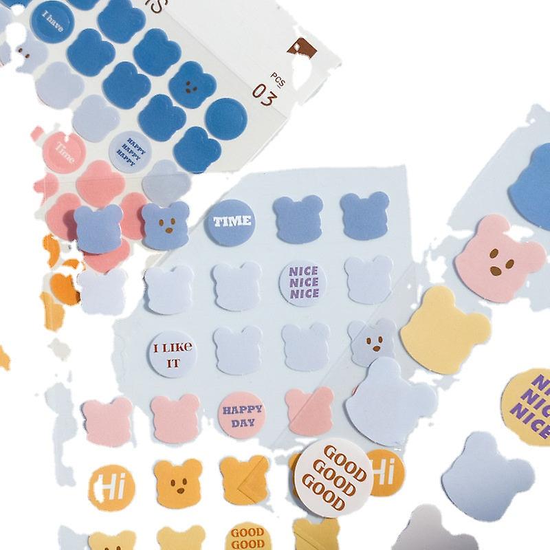 3Pcs Sticker Pack Cute Handbook Journal Basic Waterproof Material