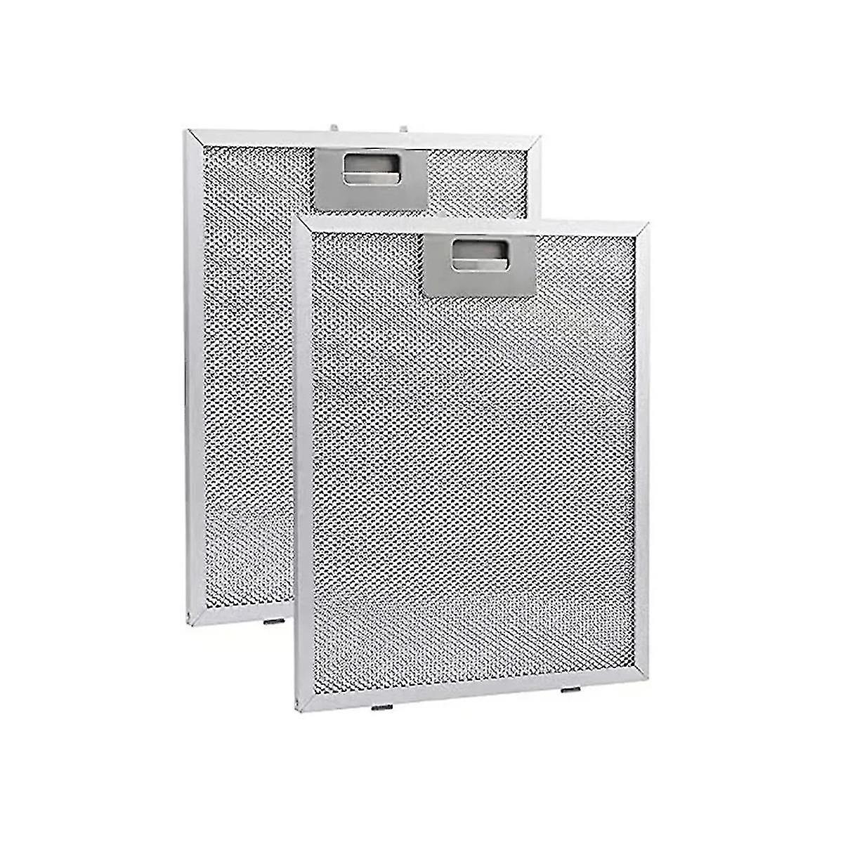 2PCSレンジフードフィルタークッカーフードグリースフィルターキッチンエクストラクタ換気アルミニウムアスピレーター-x