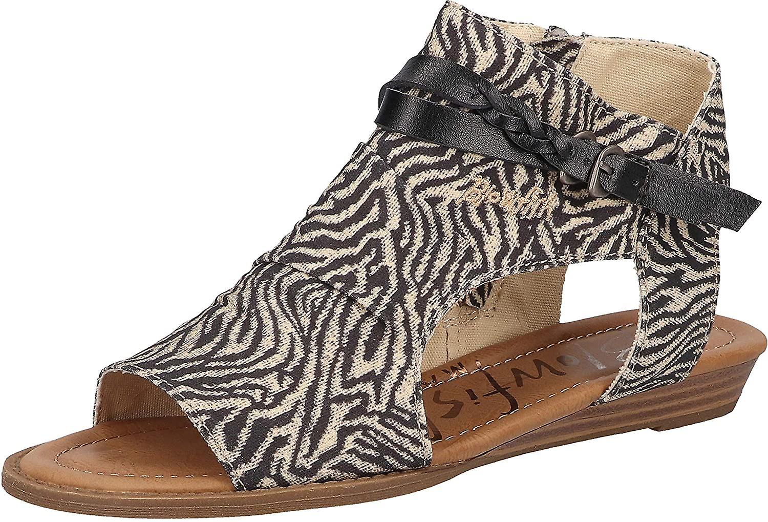 Blowfish Blumoon Zebra Safari Womens Side Zip Sandals Shoes