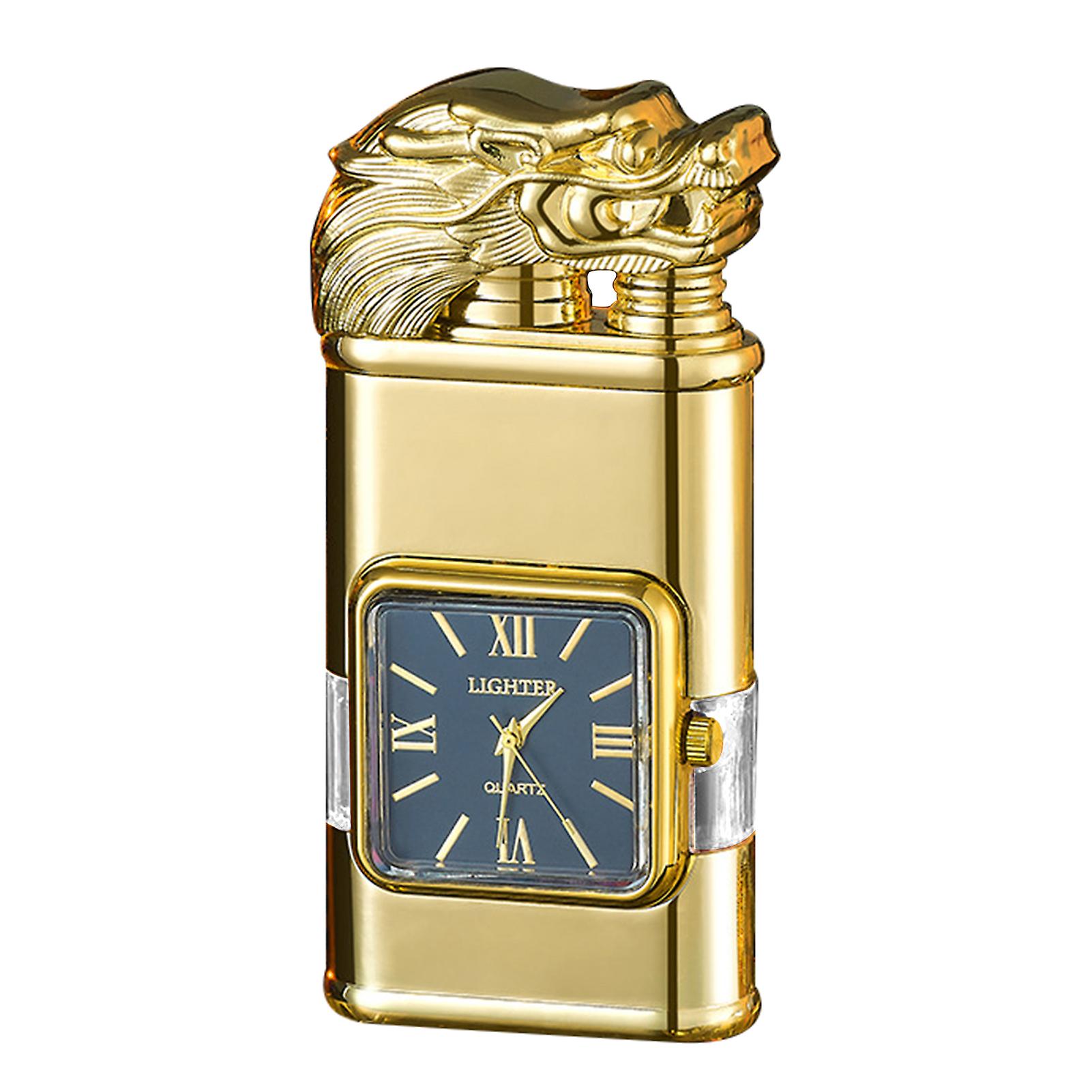 Personalized Embossed Lighter with Watch Multi-Use Vintage Lighter for Men Male Youth