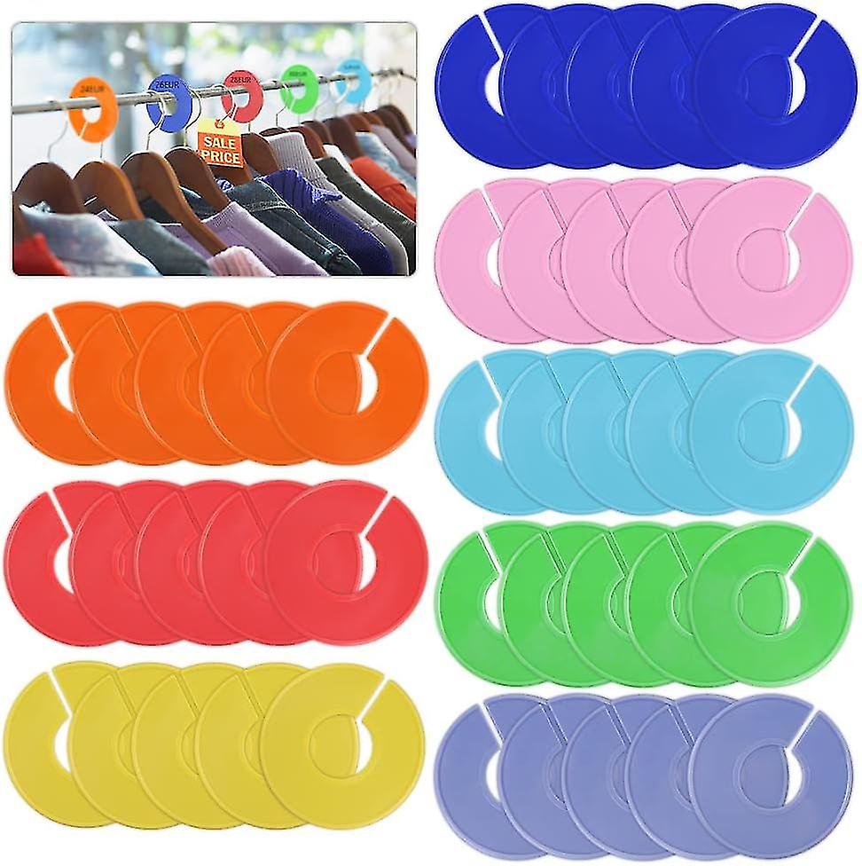 Clothing Rack Size Dividers - Colorful Wardrobe Hanger Separators (Pack of 40)