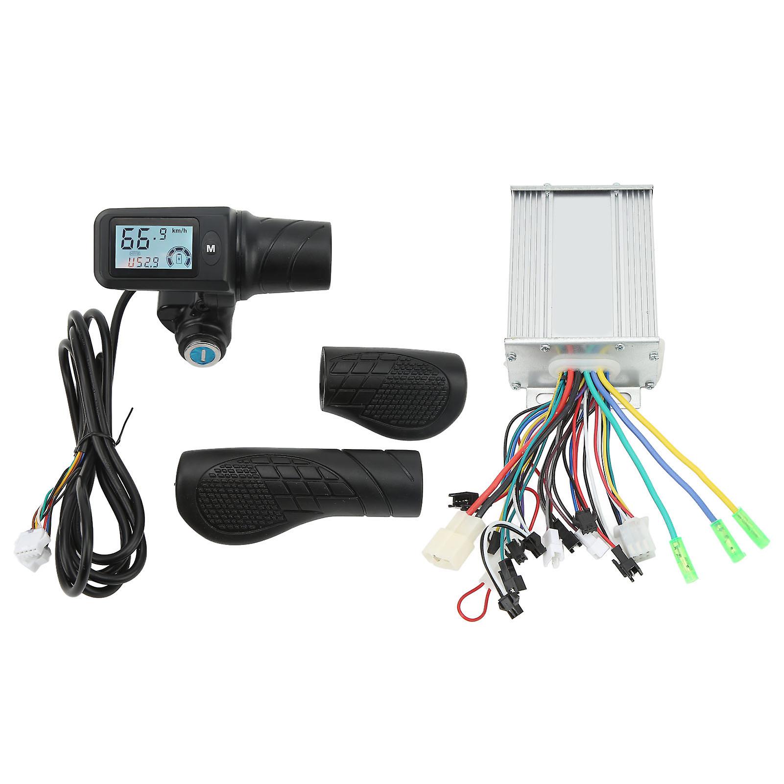 Electric Bicycle Controller Kit 450W Brushless Controller LCD Screen Meter with Throttle Grip for Refitting 36V 48V 