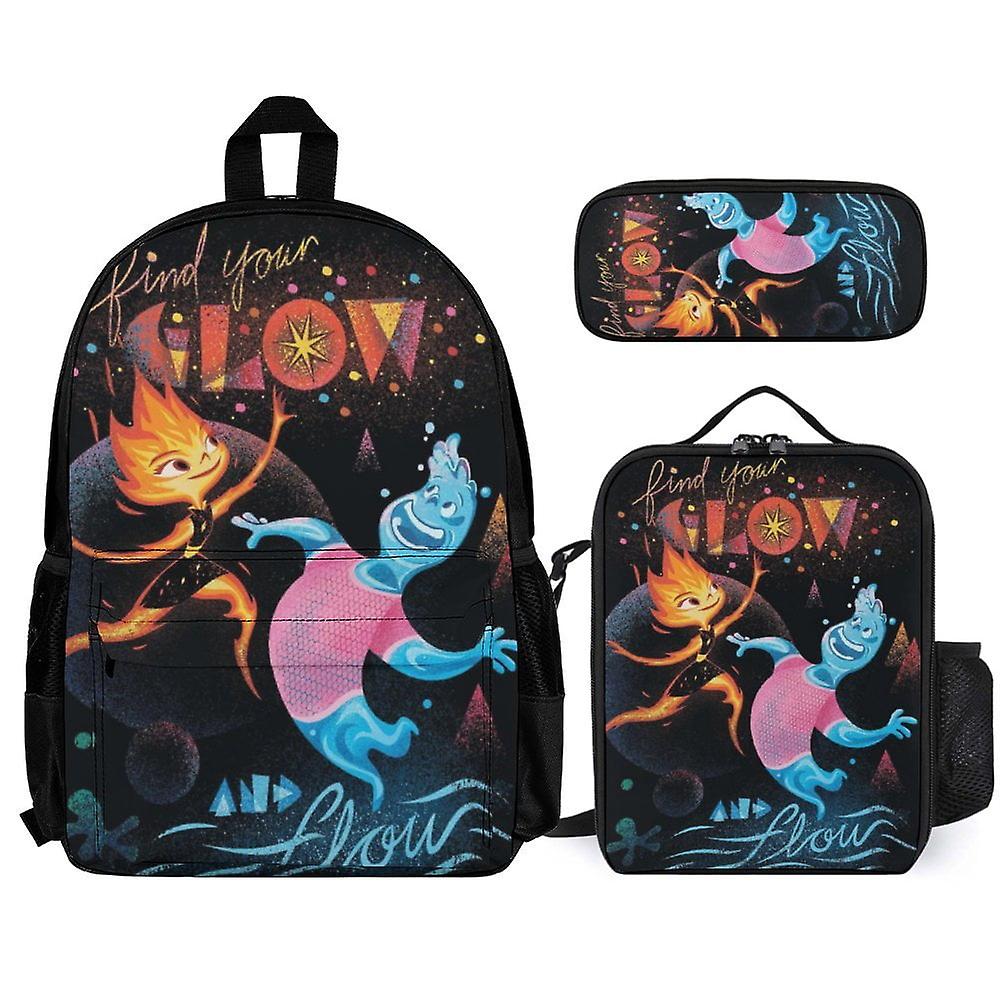 Elemental 3Pcs Backpacks Sets with Lunch Bag And Pencil Case