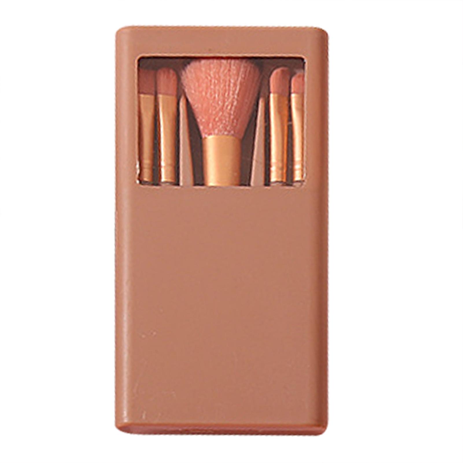 5PCS Portable Makeup Brushes Set Soft Bristles Facial Makeup Smudge Tool for School
