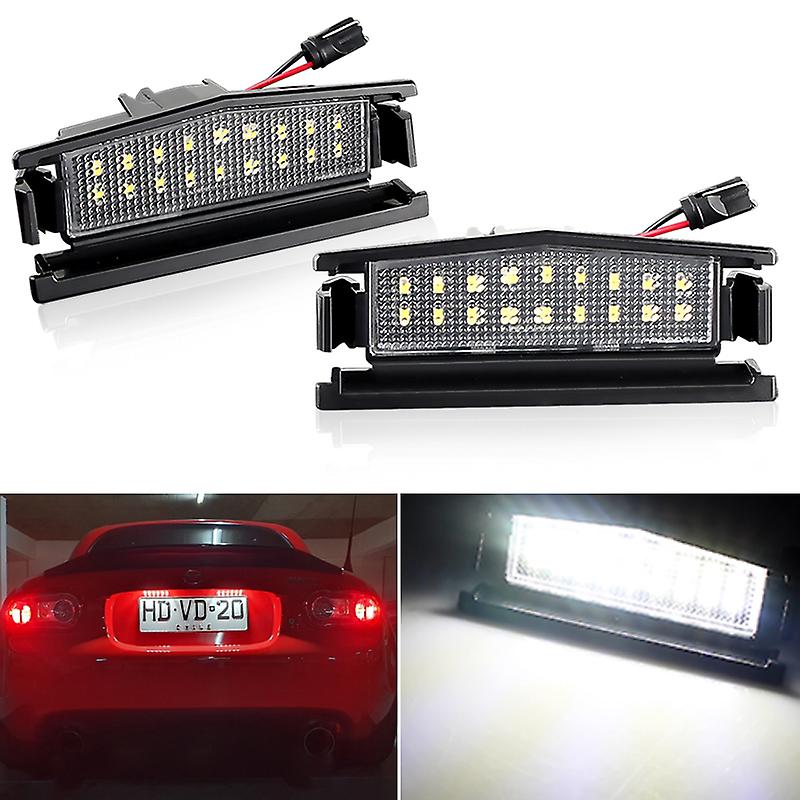 2pcs Led Number License Plate Light Lamps For Mazda 2 Mx-5 Nd Mx5 Miata 2016-up 18-smd Error Free Xenon White
