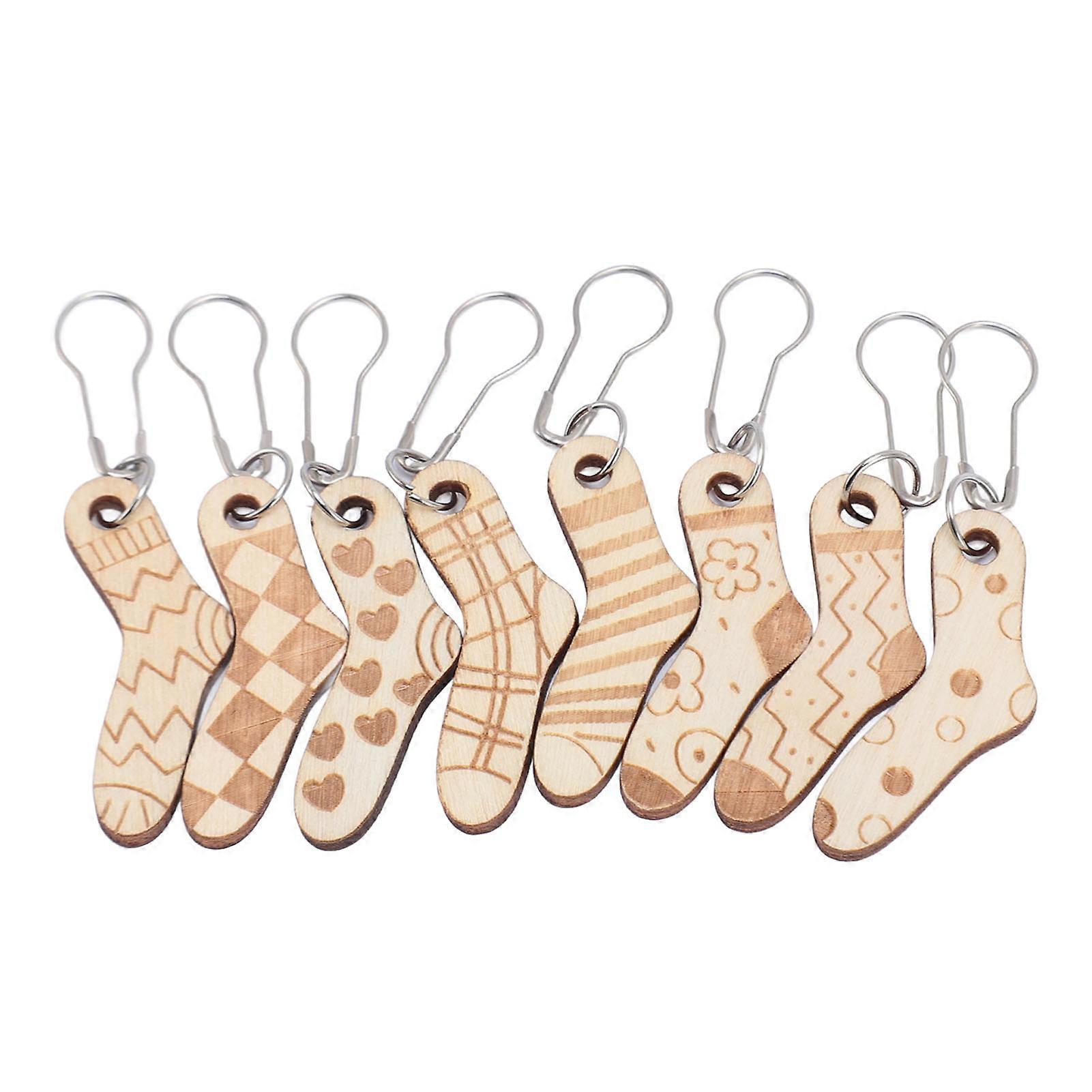 8Pcs Wooden Removable Stitch Markers for Knitting and Crocheting Lightweight Multipurpose Locking Stitch Marker for DIY Projects