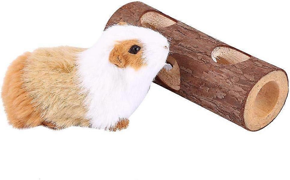 Wooden Animal Tunnel Hamster Tube Exercise Chew Toy for Rabbit Ferret Guinea Pig